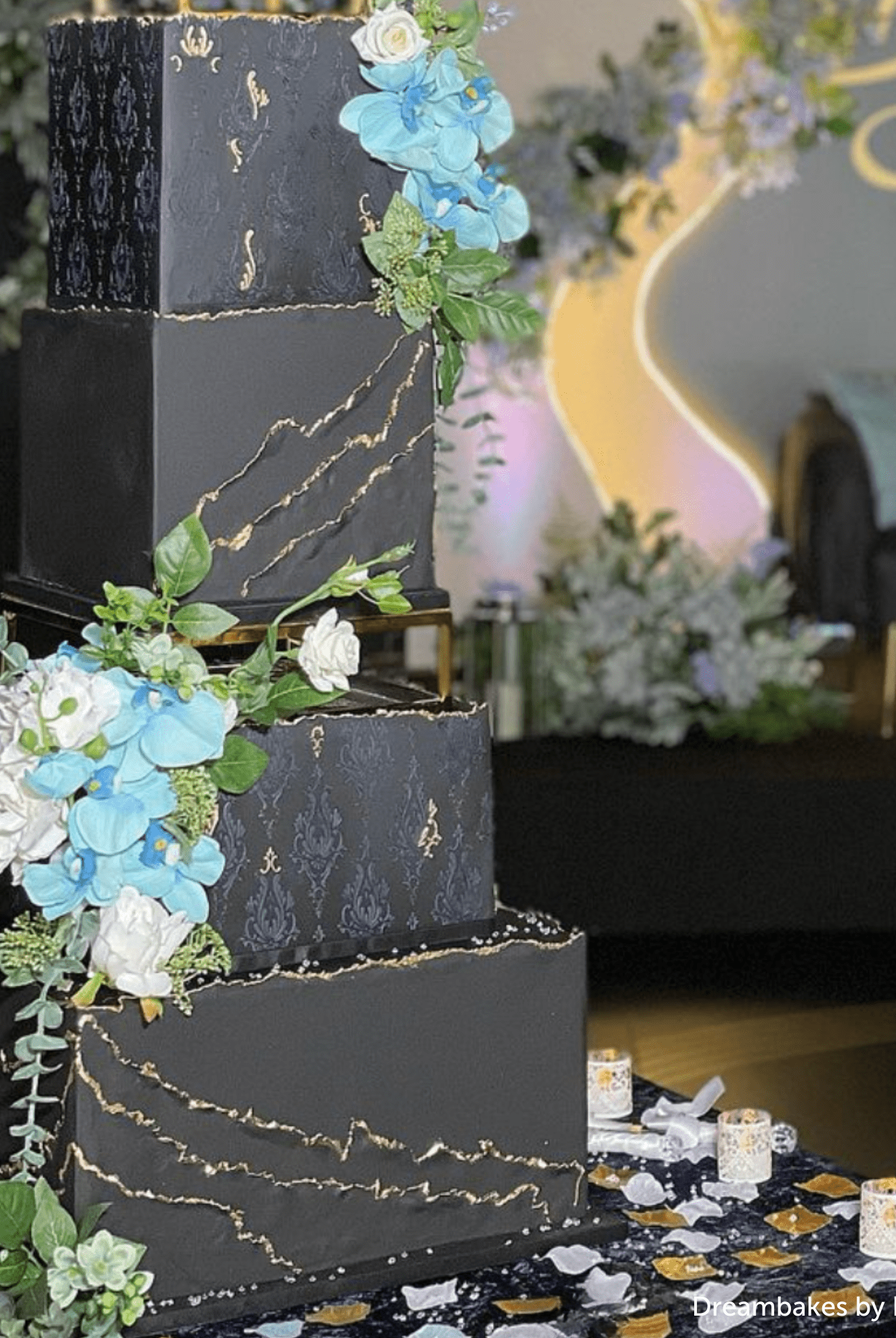 10" Rectangle Metallic Cake Separator - Prop Options