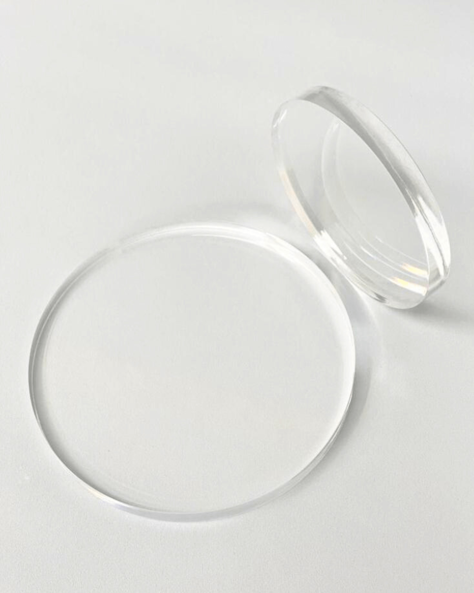 15mm Round Ultra Polished Clear Acrylic Cake Spacers - Prop Options