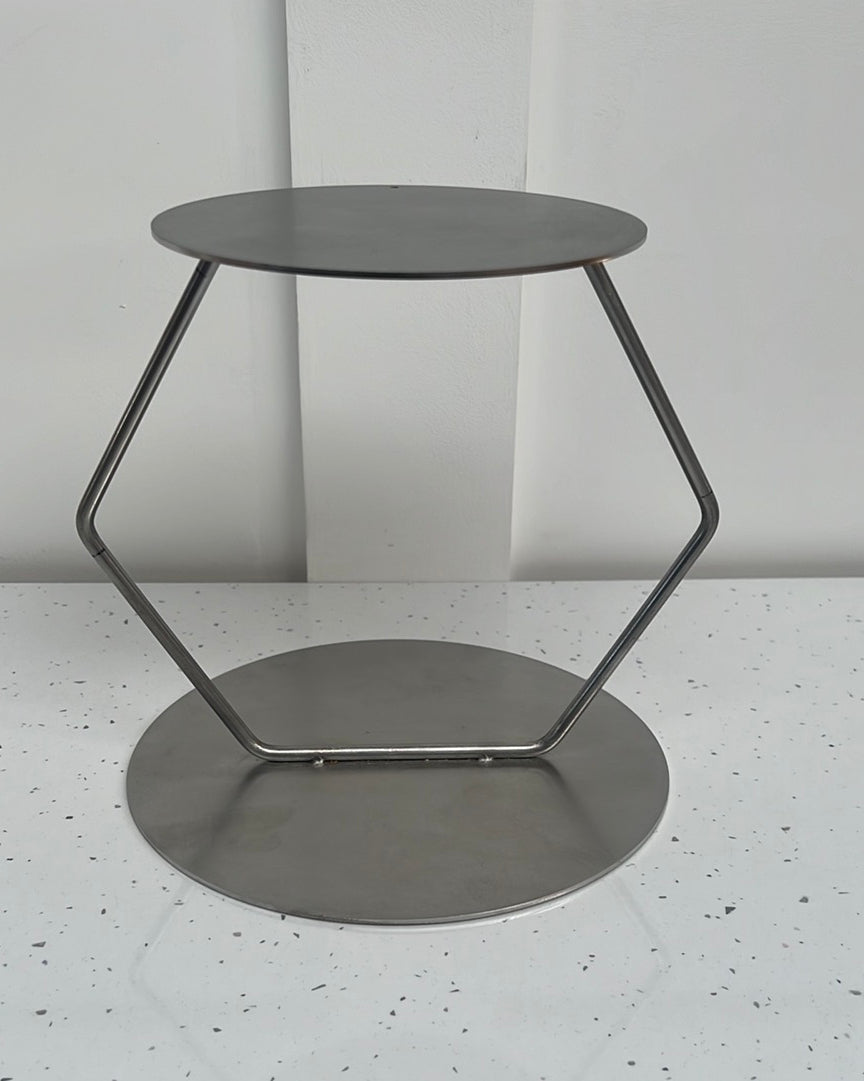 Outlet Stainless Steel Large Hexagon Tier Cake Spacer - Imperfect - Prop Options
