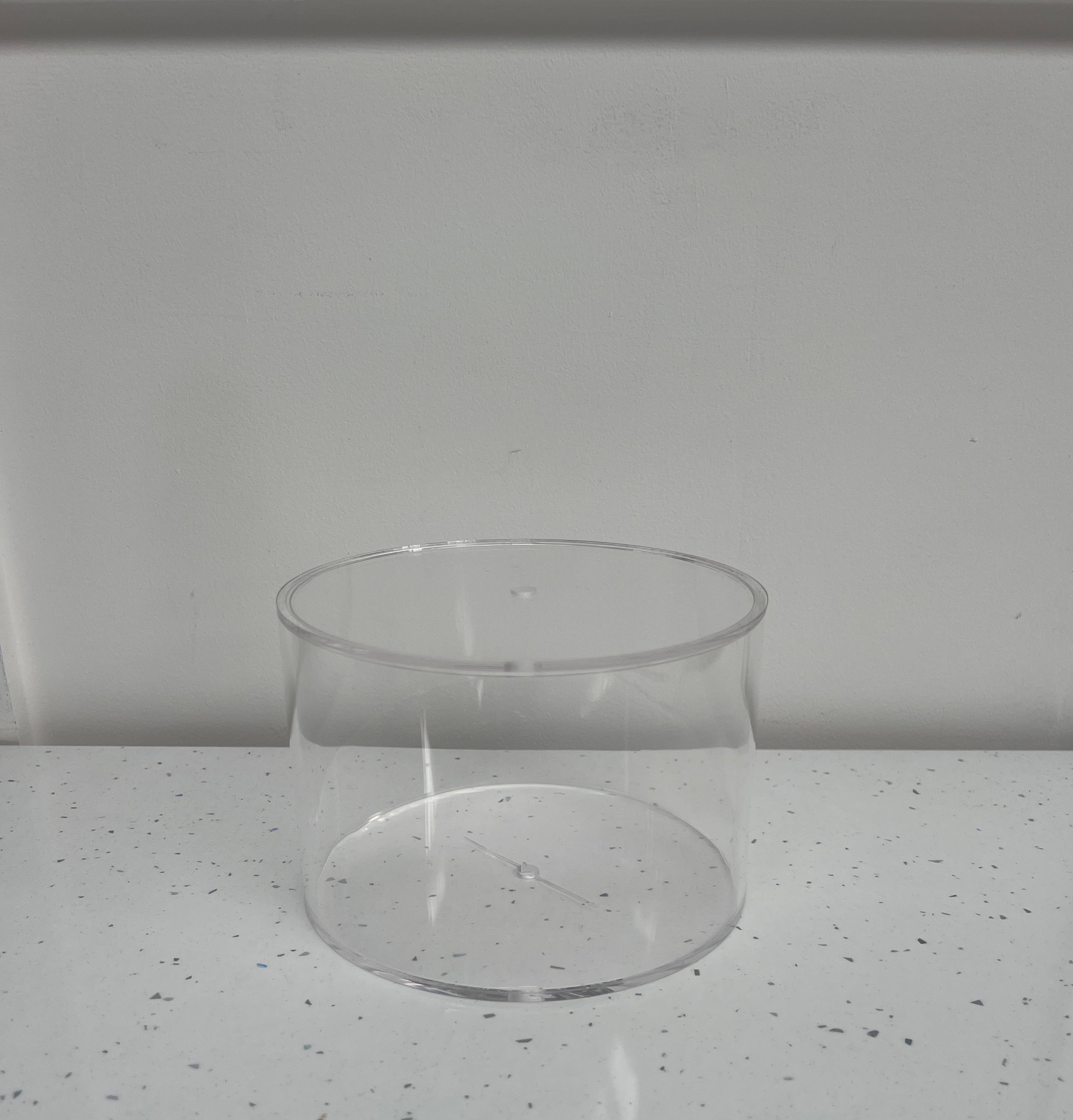 Outlet Round 6 x 2 Acrylic Fillable Clear Tier 8mm Dowel hole - Imperfect - Prop Options (placeholder image)