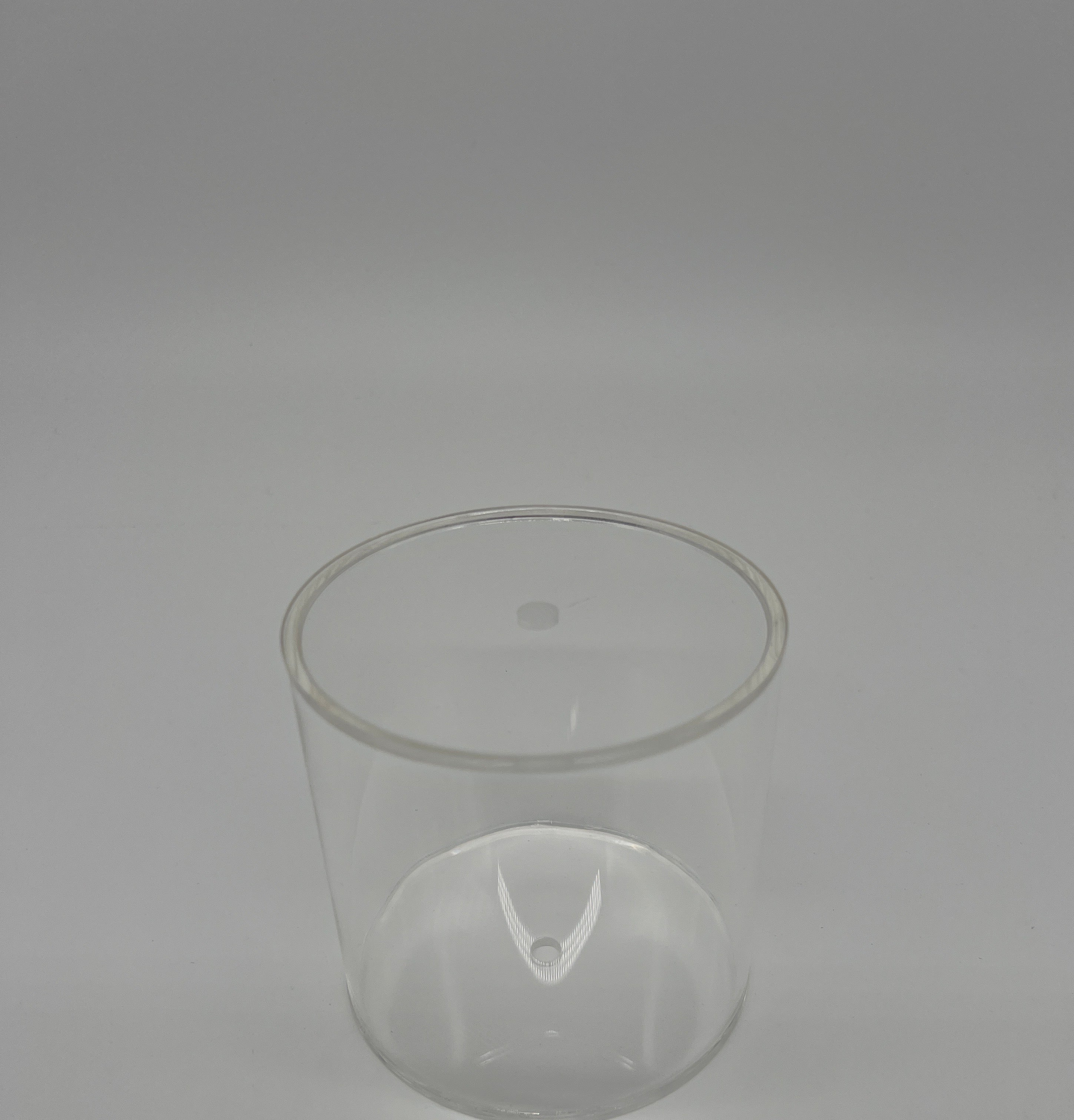 Outlet Round 4" x 4" Acrylic Fillable Clear Tier with 8mm Dowel Hole - Imperfect - Prop Options