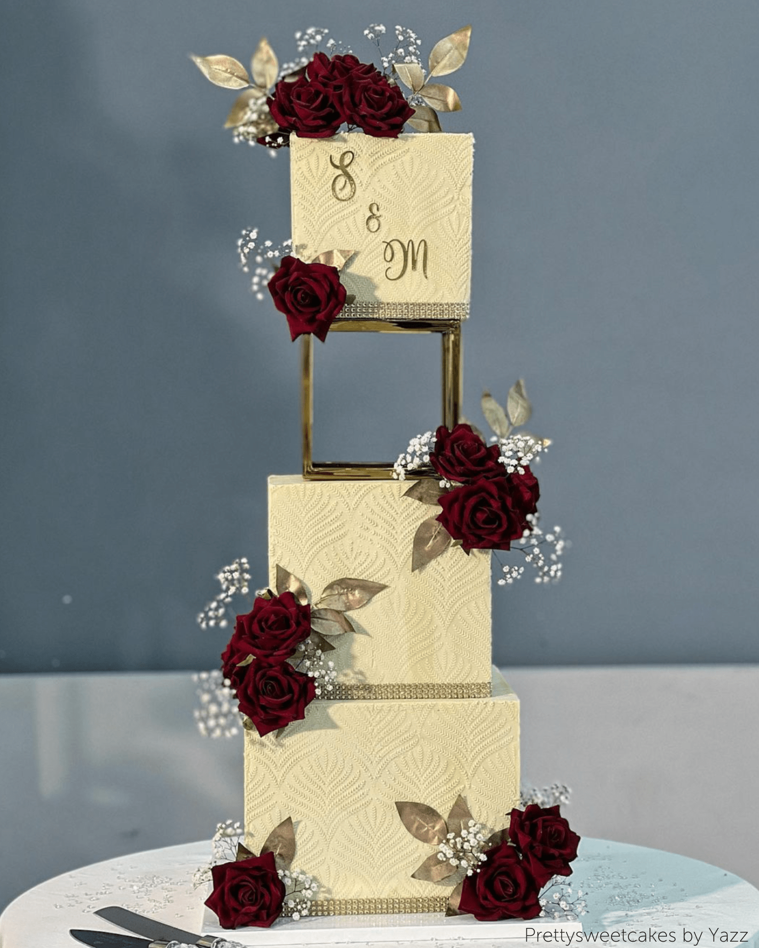 6" Square Metallic Cake Separator - Prop Options