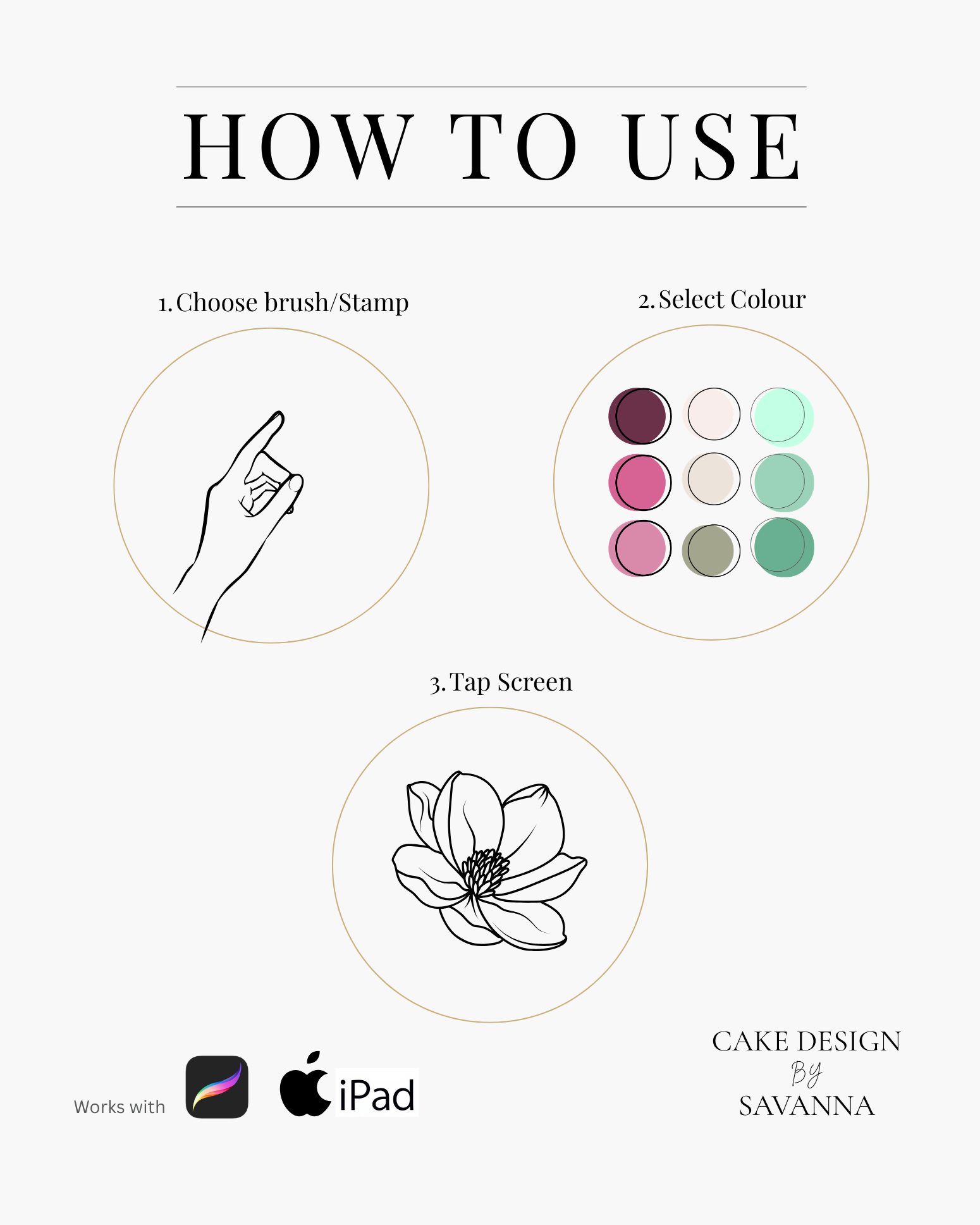Macaron and cupcake stand Procreate stamp for digital cake sketching, preview 7 – Cake Design by Savanna