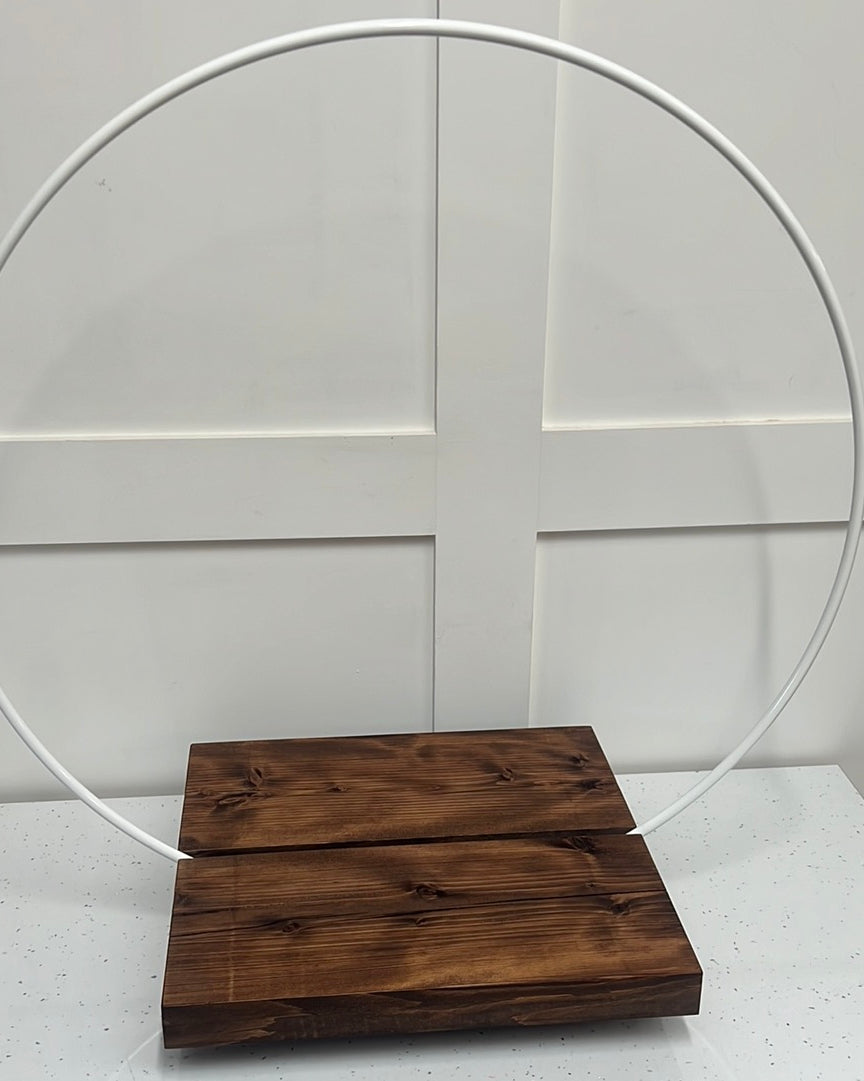 Outlet Floral Hoop Display Stand - Dark with White Hoop Imperfect - Prop Options