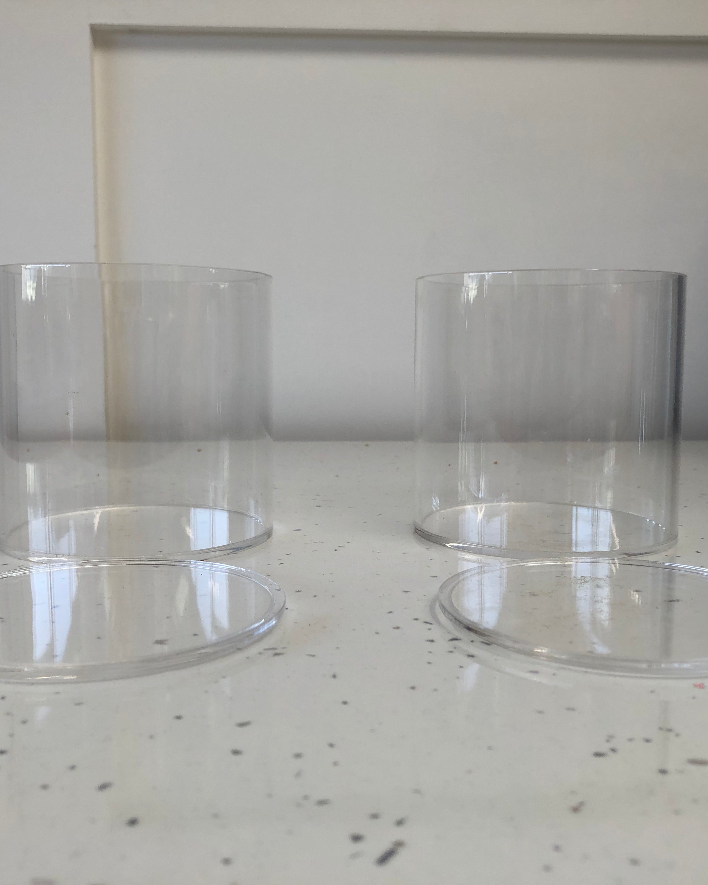 Outlet Round 4" x 4" Acrylic Fillable Clear Tier - Imperfect - Prop Options