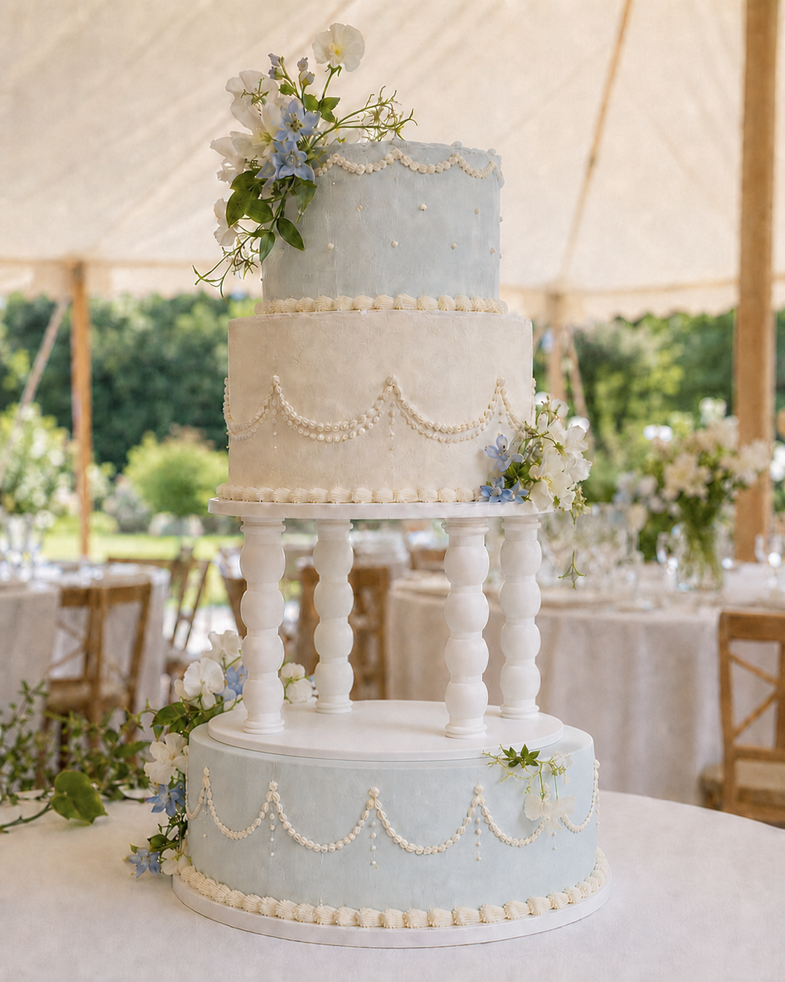 Beaded Column Tier Cake Separator - Prop Options