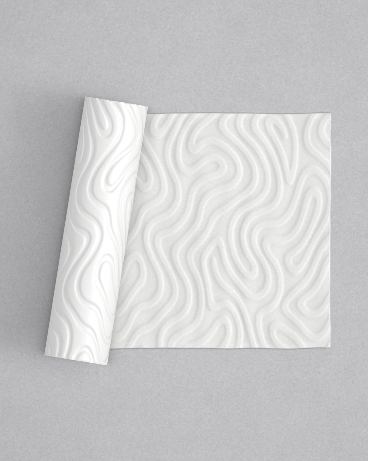 No.51 Tide mini 4" texture rolling pin with its pattern rolled out on white fondant - Prop Options
