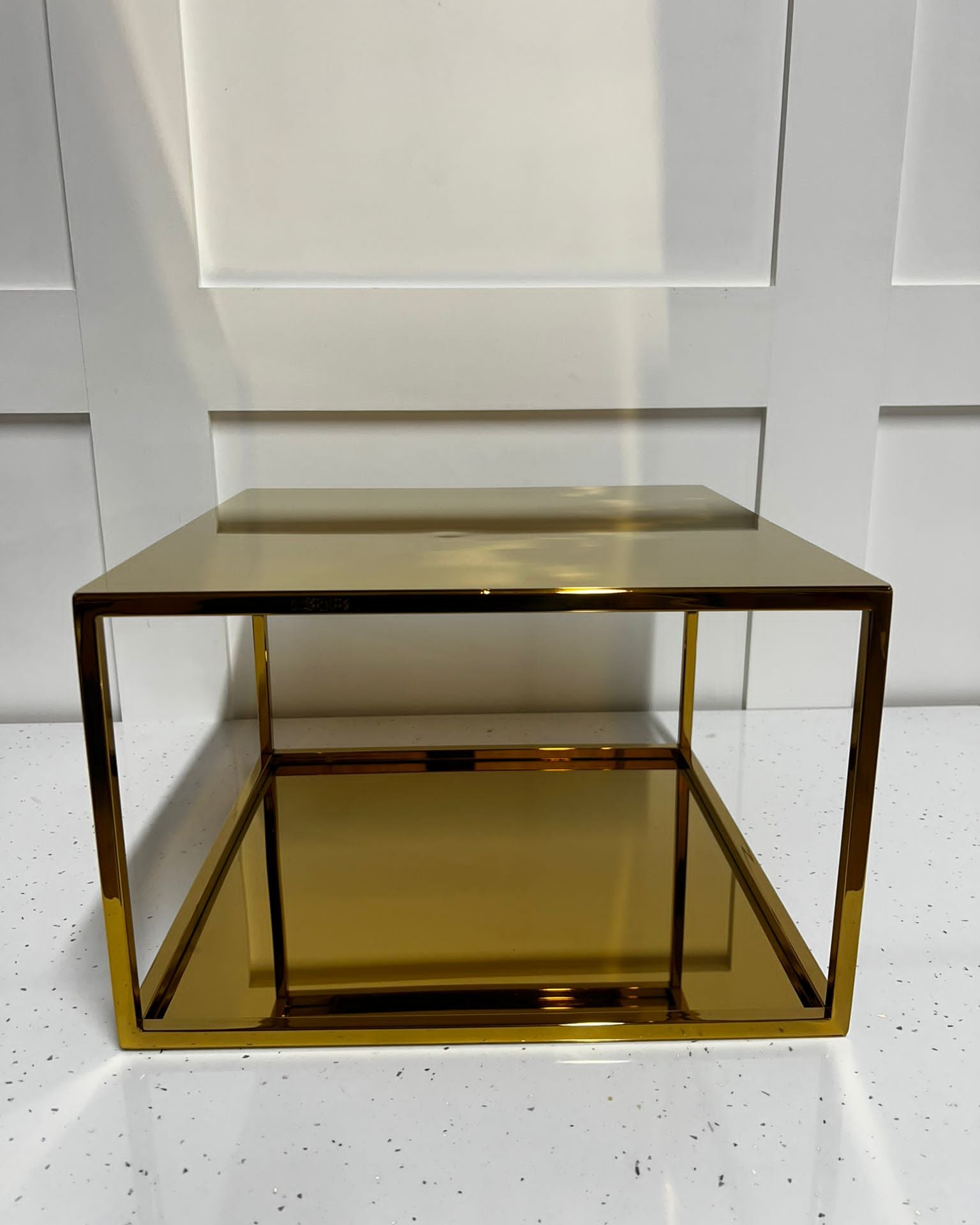 Outlet Metallic Gold 14” Square Plinth - Imperfect - Prop Options