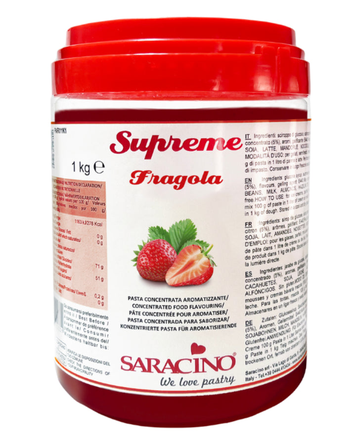 Saracino Strawberry Food Flavour Paste - 200g & 1kg Sizes