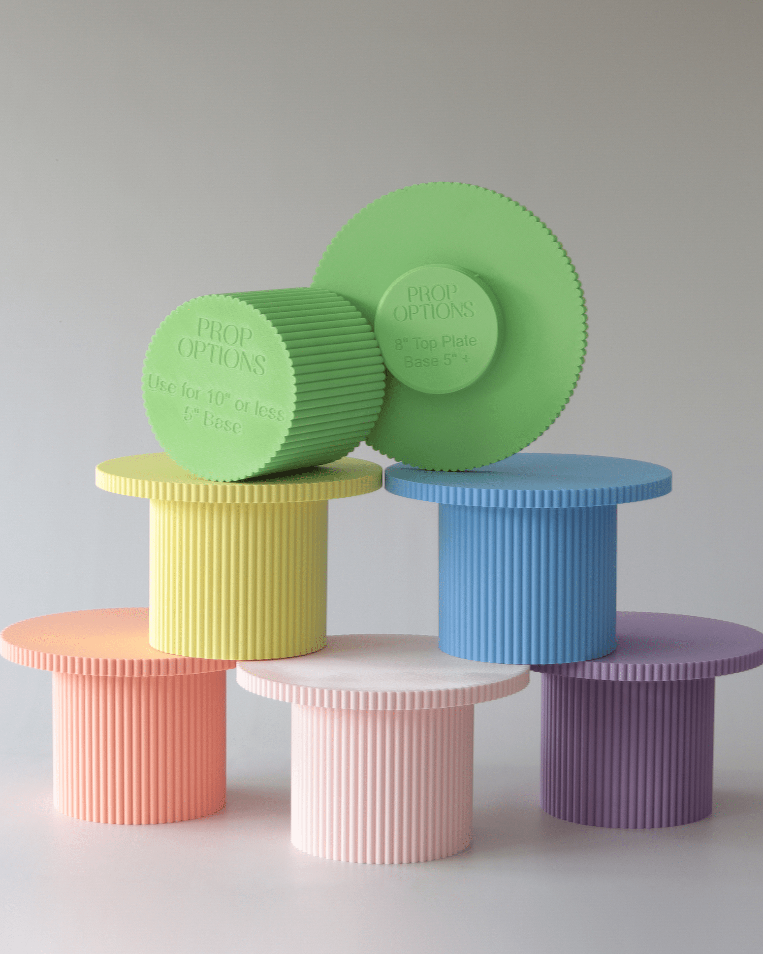 Birthday Bish Pastel Round Reeded Cake Stand - Prop Options