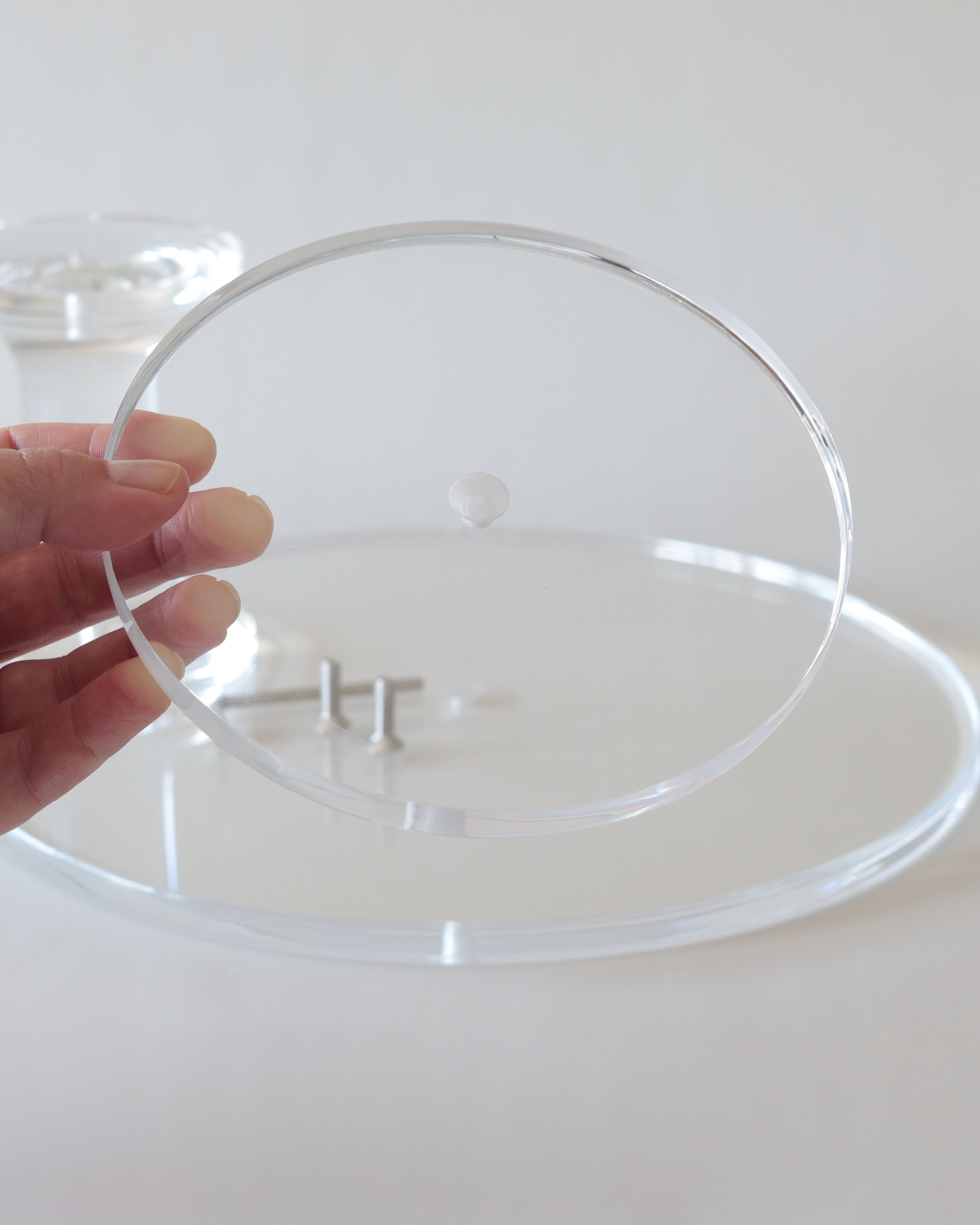 Ultra - polished Acrylic Pedestal Cake Stand - Prop Options
