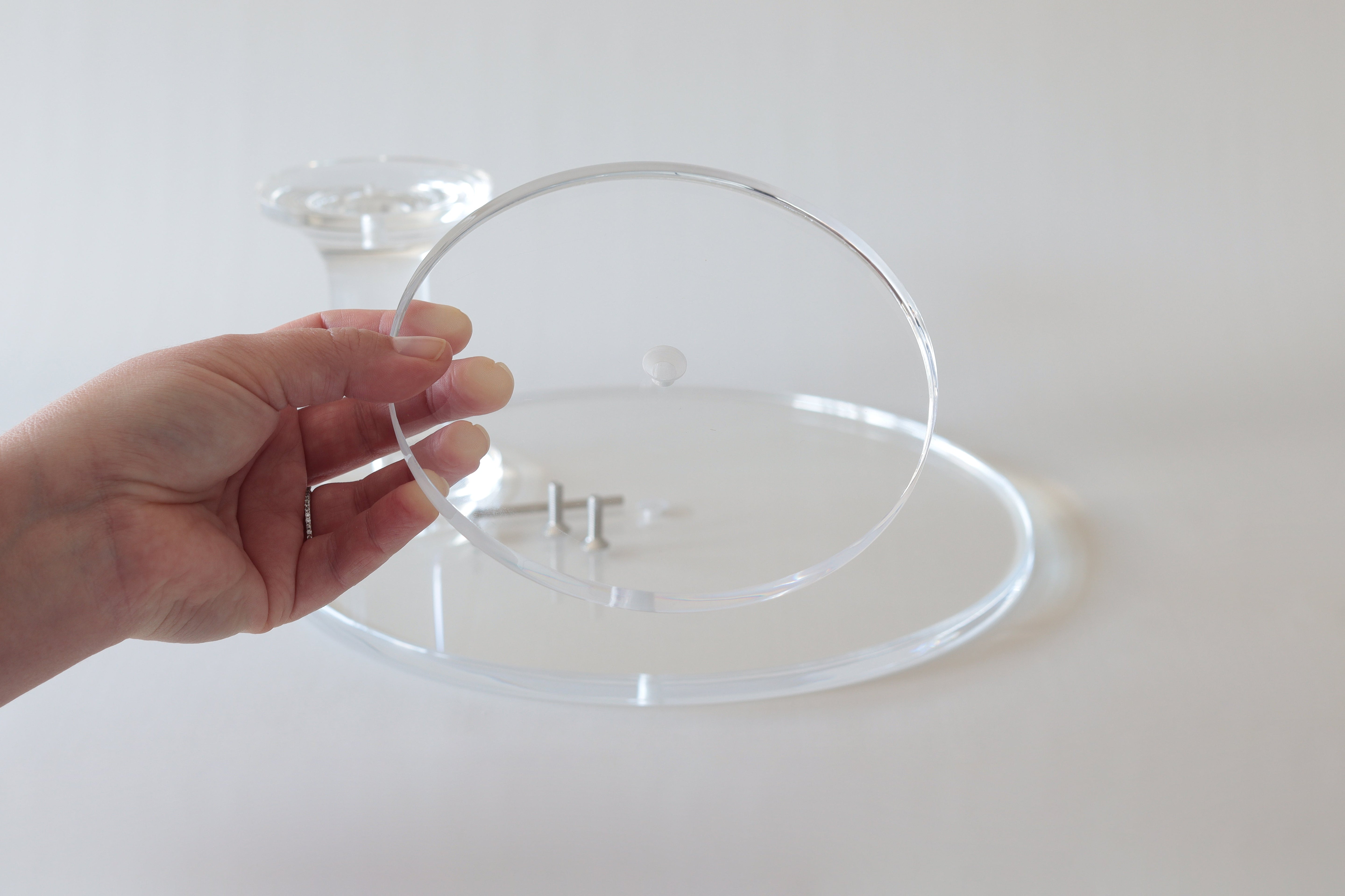 Ultra - polished Acrylic Pedestal Cake Stand - Prop Options