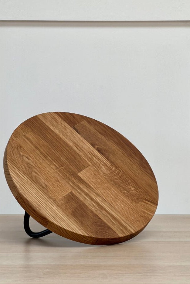 Black hairpin leg solid wood cake stand - 12" - 16" - Prop Options