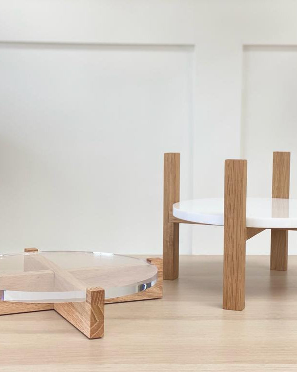 Hand crafted solid oak cake stand - Prop Options