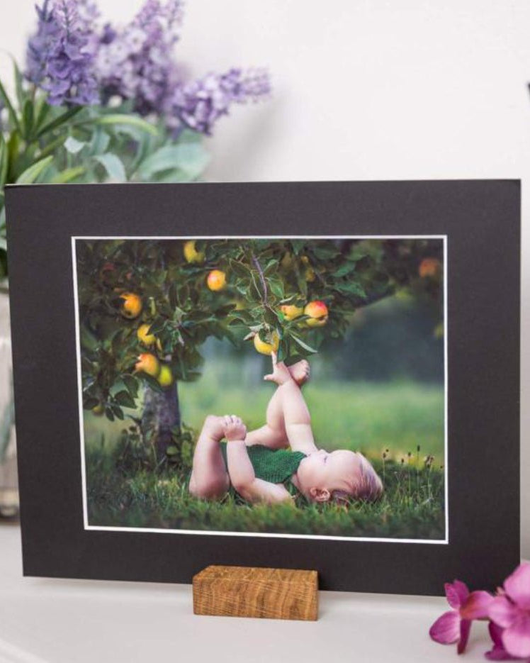 Handcrafted Oak triangle photo stand - 5mm Groove - Prop Options