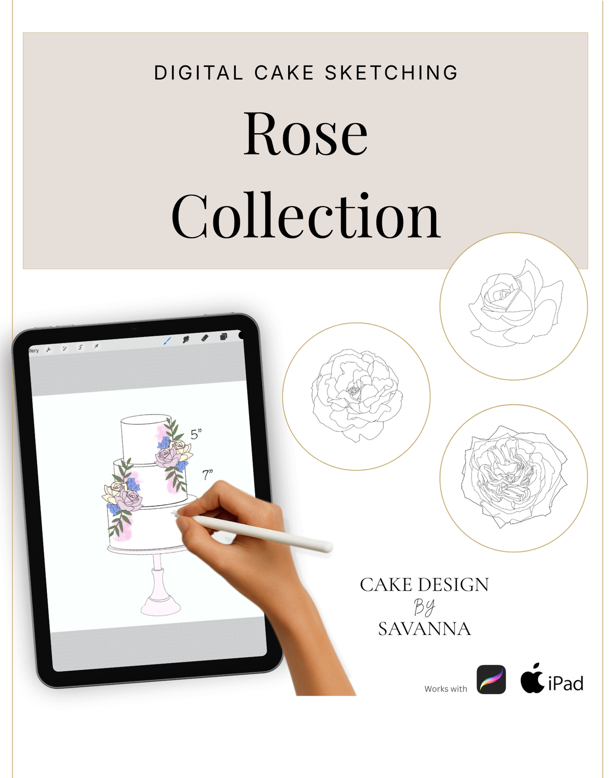 Digital Sketching – Floral Procreate Stamps & Brush Set