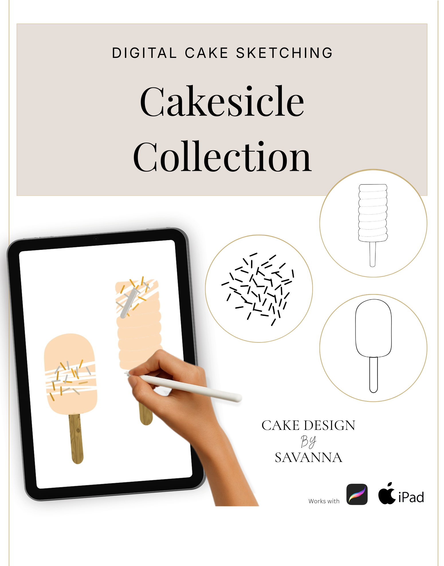 Digital Sketching Cakesicle Procreate Stamps