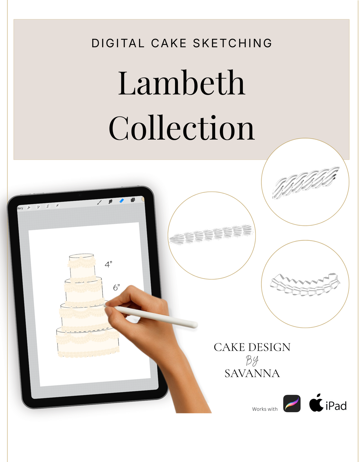 Digital Sketching Lambeth Tier Procreate Stamps