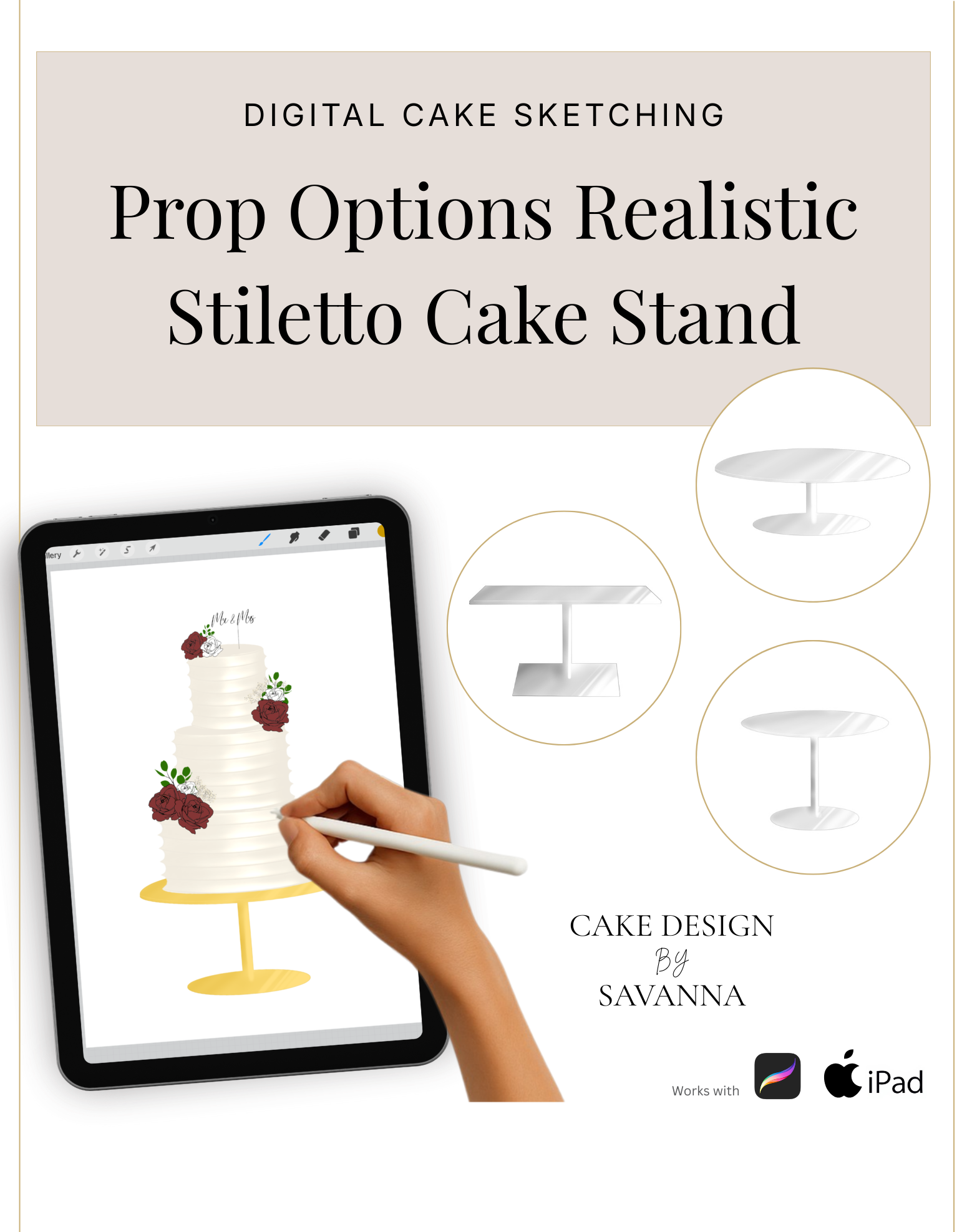 Digital Sketching Stiletto Stand Procreate Stamps