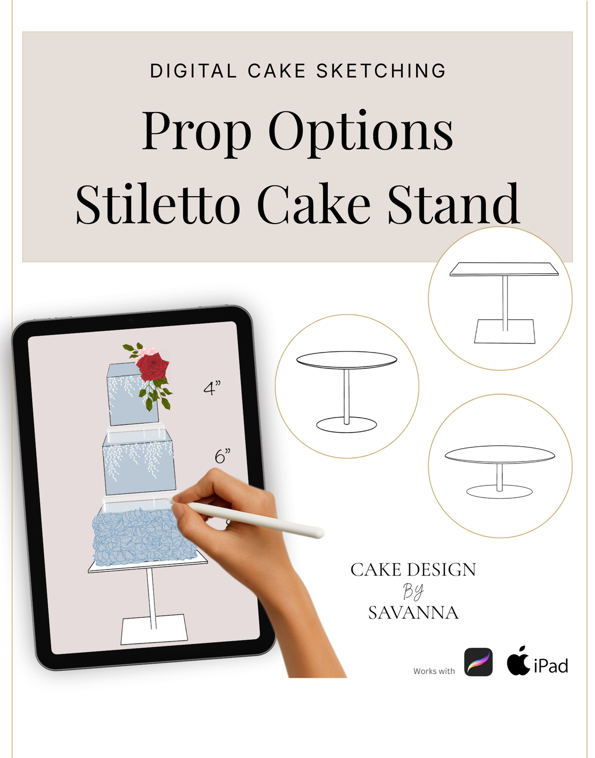 Digital Sketching Geometric Stiletto Procreate Stamps