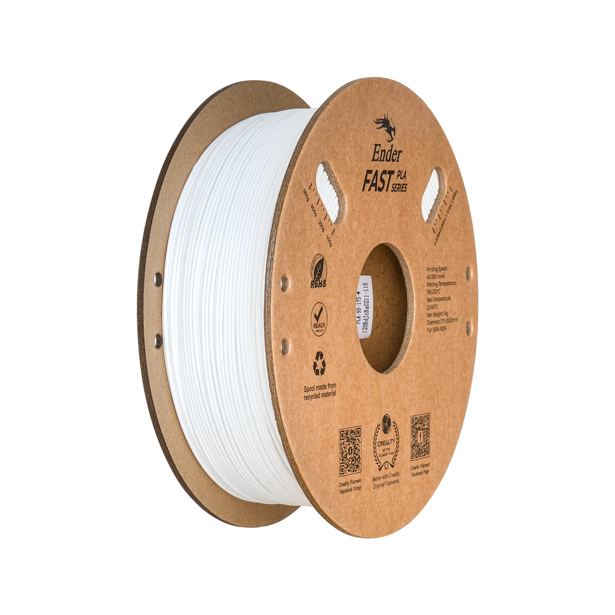 Ender Fast PLA Filament 1.75mm White or Bulk Discount