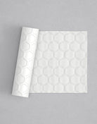 No.30 Honeycomb Geo mini 4" texture rolling pin with its pattern rolled out on white fondant - Prop Options