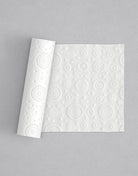 No.43 Mandala mini 4" texture rolling pin with its pattern rolled out on white fondant - Prop Options