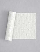 No.44 Art Deco Shell mini 4" texture rolling pin with its pattern rolled out on white fondant - Prop Options