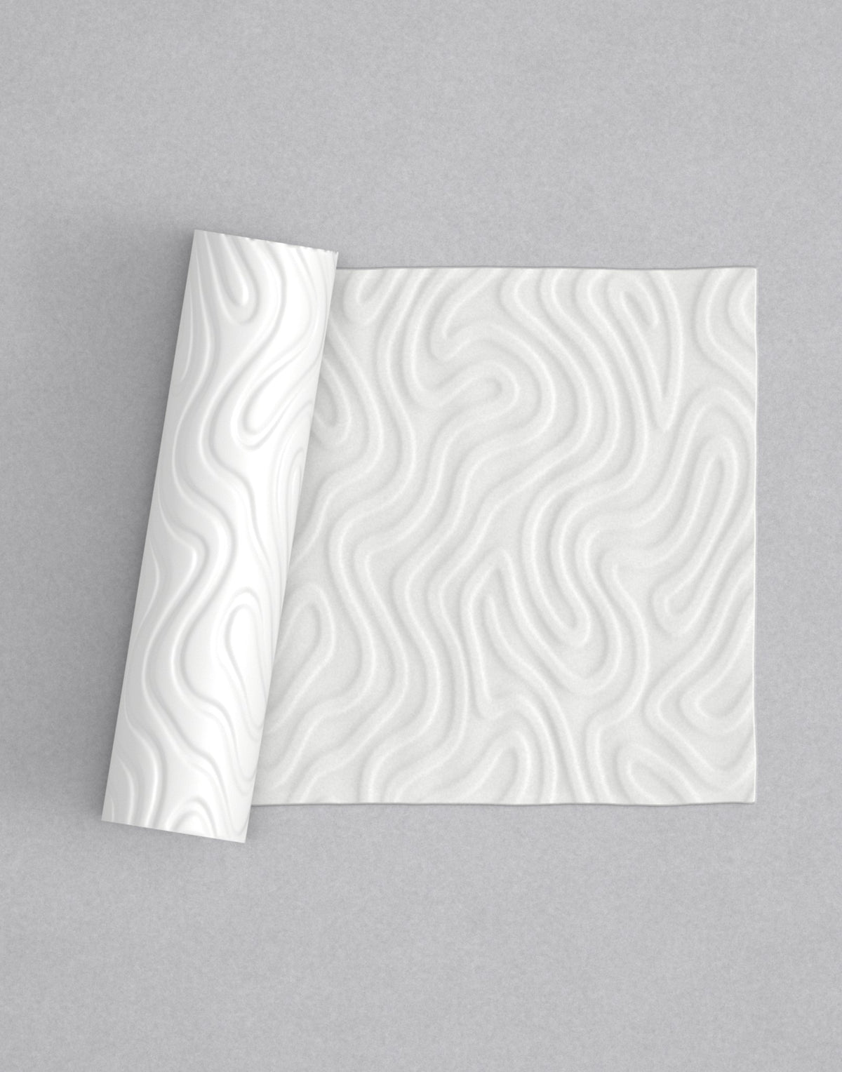 No.51 Tide mini 4" texture rolling pin with its pattern rolled out on white fondant - Prop Options