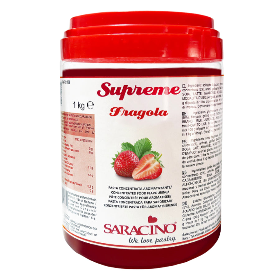 Saracino Strawberry Food Flavour Paste - 200g & 1kg Sizes