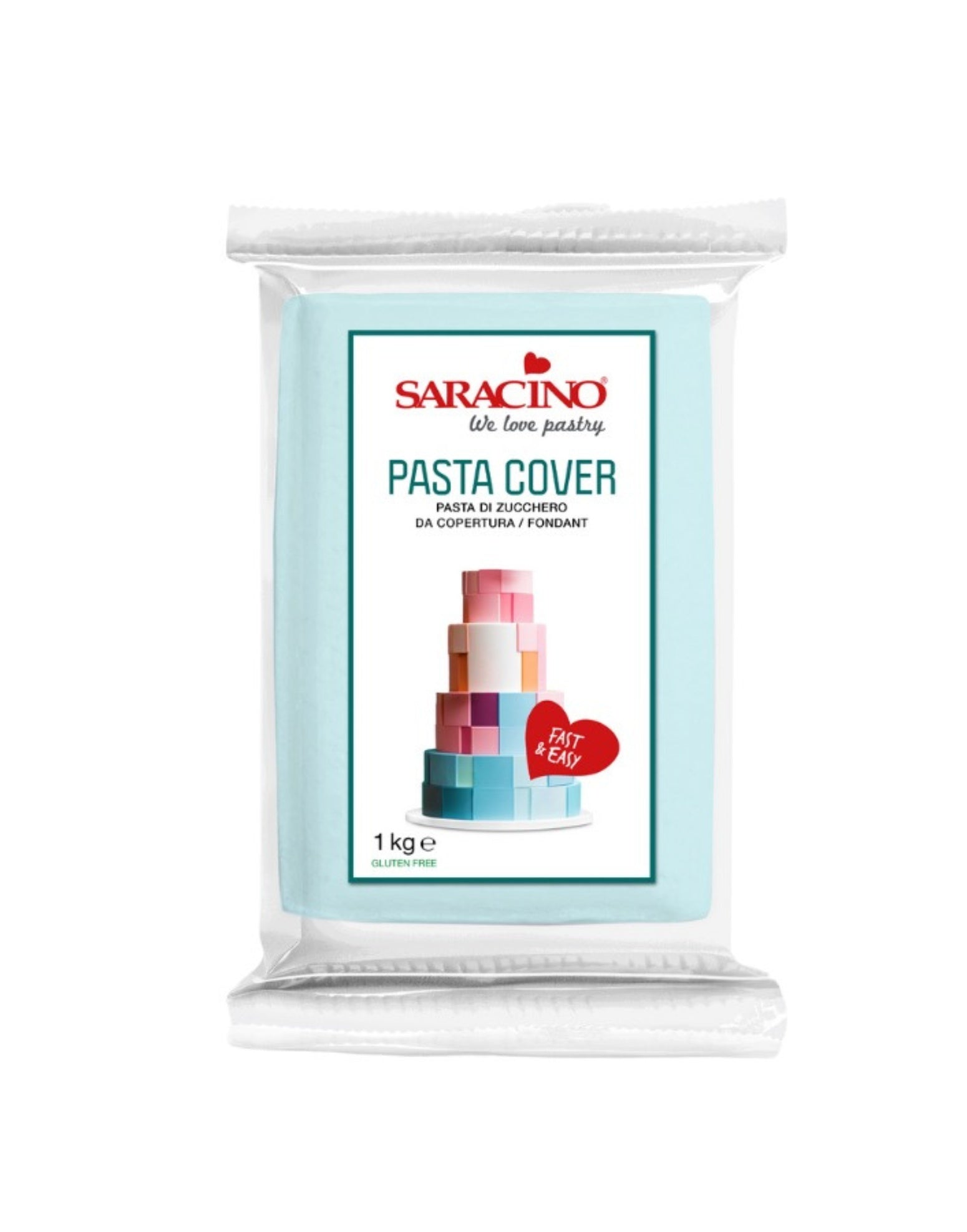 Packaging of Saracino Pasta Cover with a cake illustration on a white background