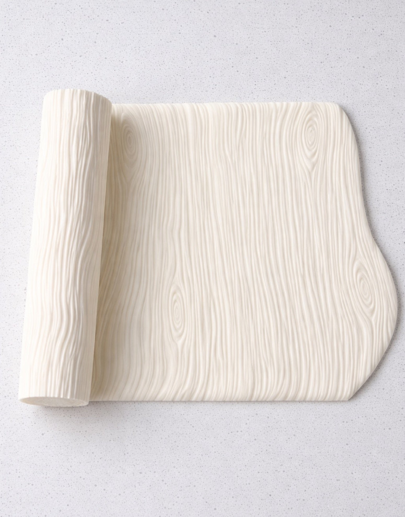 Textured rolling pin with woodgrain detail 