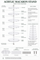 Acrylic Cupcake Stand - how it fits together assembly diagram