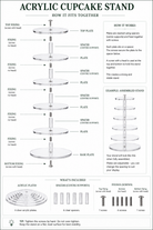 Acrylic Macaron Tower - how it fits together assembly diagram