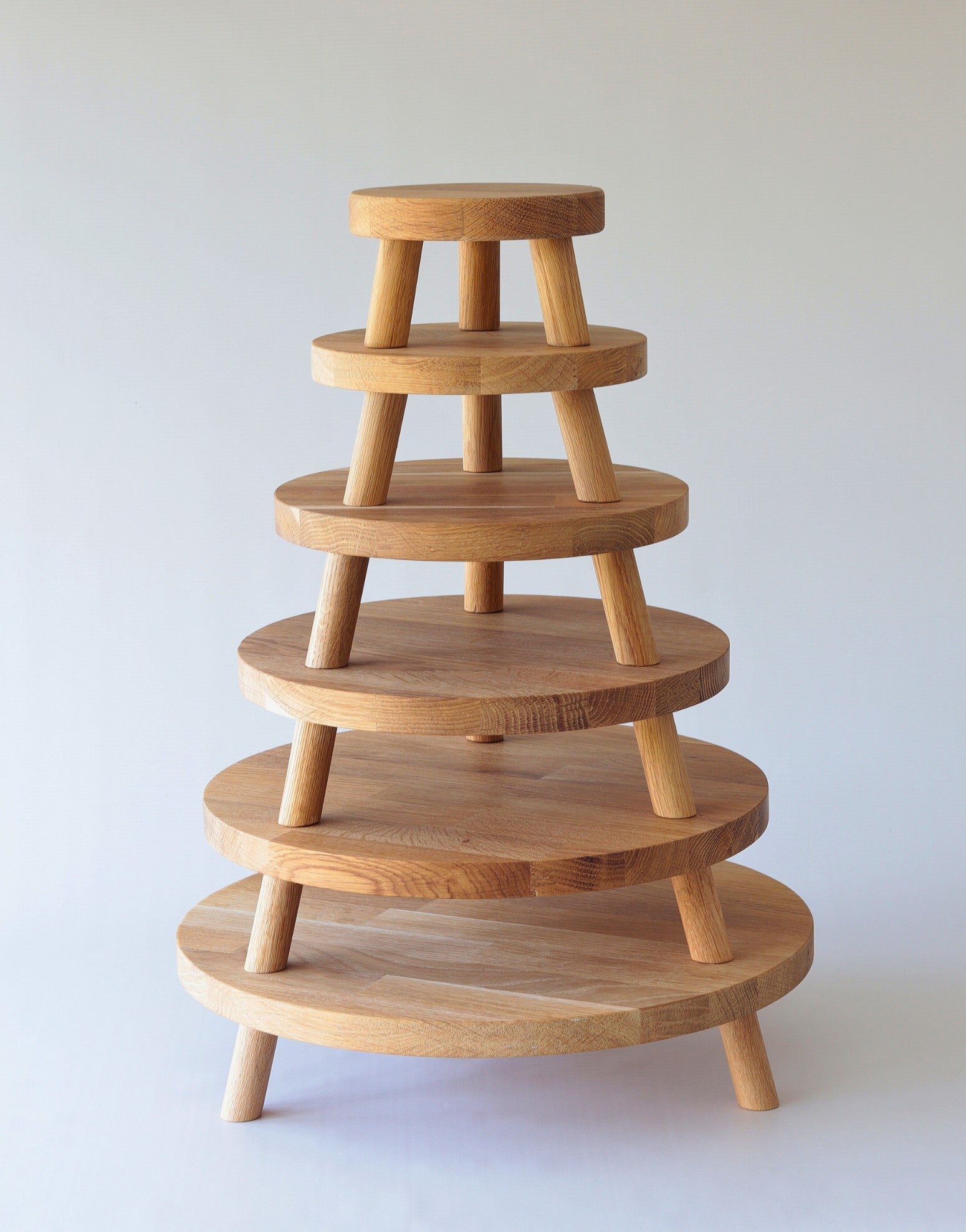 Solid Oak Tripod Cake Stand - Prop Options